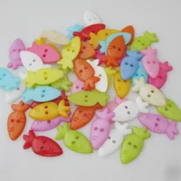NBNNOA About 1" high Cutely Fruit Flatback Buttons Plastic Carrot Mixed Colors 50Pcs DIY Sewing Clothes Craft Accessory 2