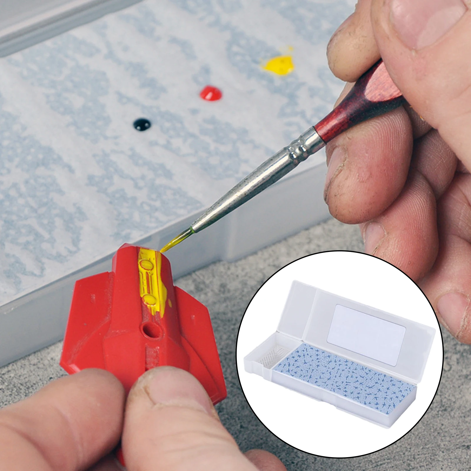 Wet Palette Keep Paint Wet and Fresh Brush Holder Dry Acrylic Paint Tray Miniatures Pallet Pigment