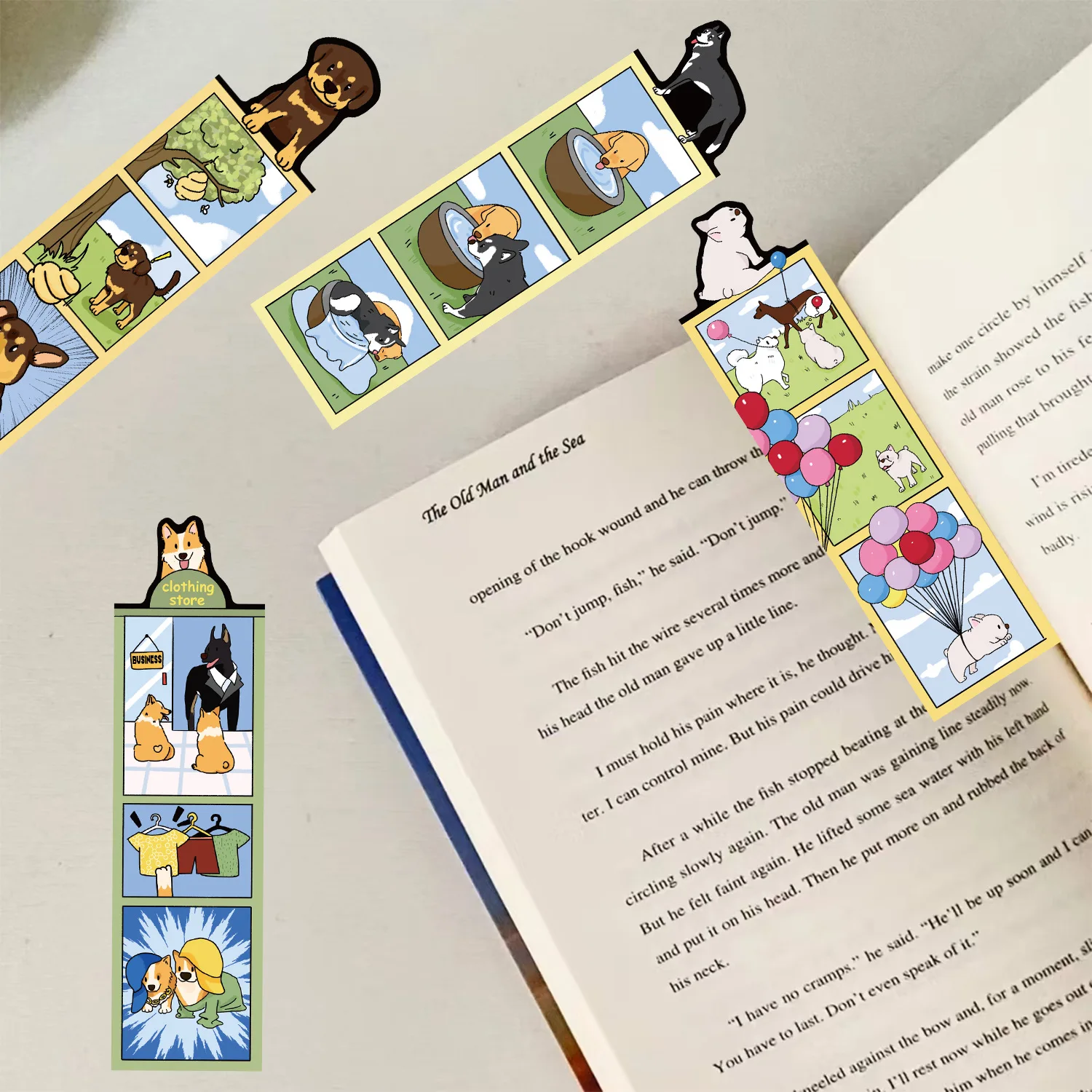 30 Pcs Cartoon Dog World Bookmarks Simple Handheld Creative Reading Paper Bookmarks for DIY