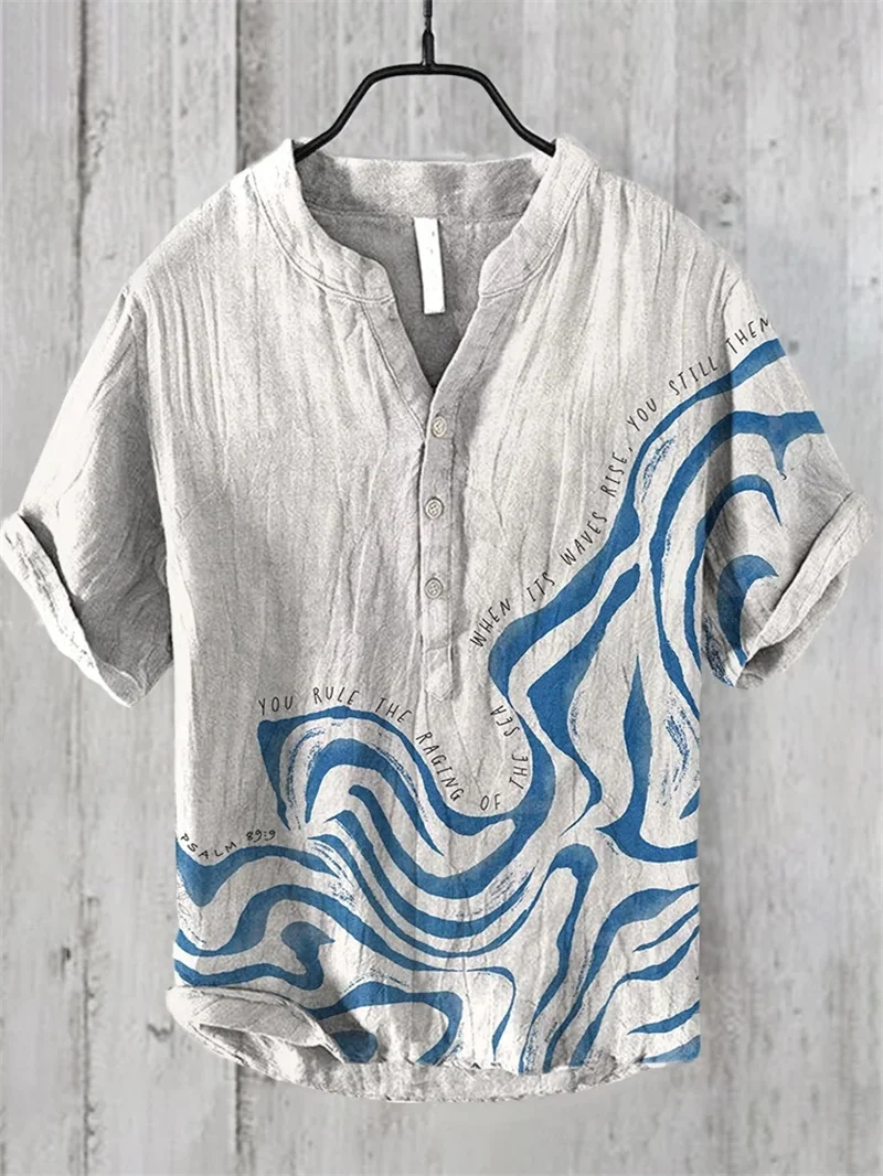 shirts independent station casual fish  pattern Hawaiian style printed shirts men's tops 3