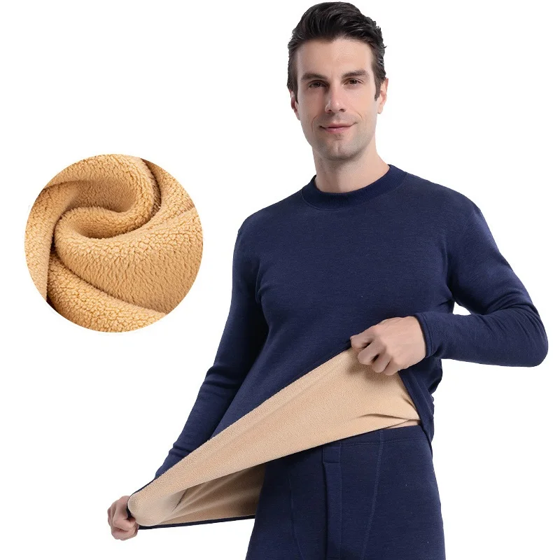 Thermal Underwear Men Thick Lamb Cashmere Fleece Long Johns Keep Warm In Cold Winter Days Men's Thermal Underwear