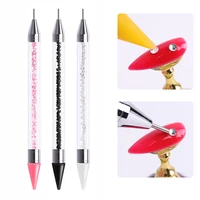 1PC Dual Heads Acrylic Metal Dotting Wax Pen Rhinestones Gem Picker Crystal Picking Nail Art Studs Dotter DIY Point Drill Tools 1