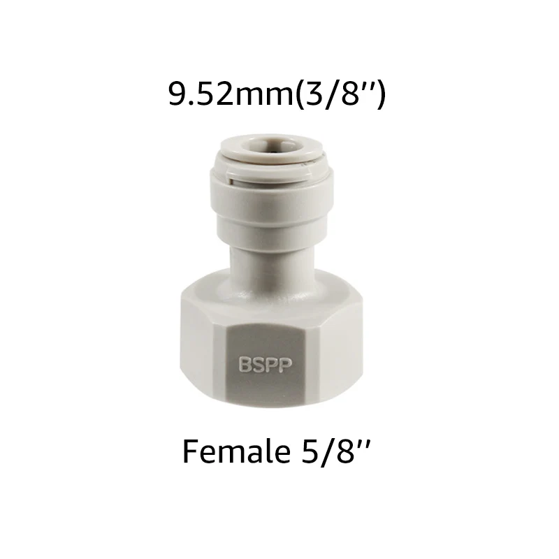 ELECQUEEN Tubing Quick Joint. 9.5mm(3/8) push fit x 5/8'' female adapter,Homebrew Hose Quick Connecter for Keg Coupler,Tap Shank