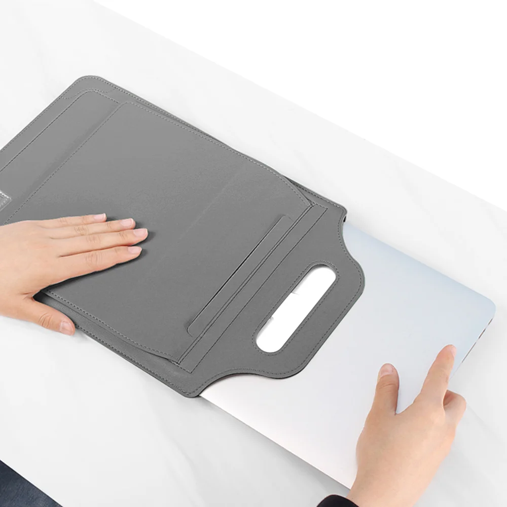 Leather Laptop Sleeve Bolsa Case para Macbook Air Pro Capa de Notebook Huawei Dell hp Asus 12 13 14 15 15.4 15.6 pu - Imagem 6