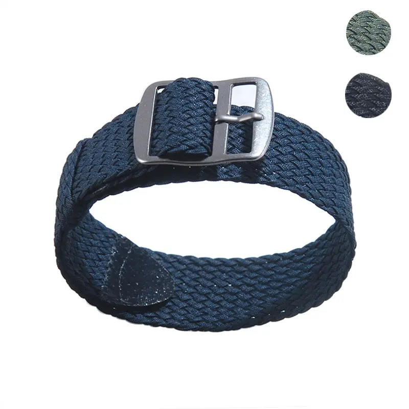 

18mm 20mm Solid color Perlon Woven Nylon watchbands bracelet fabric Woven Watch Strap Band Buckle belt black blue