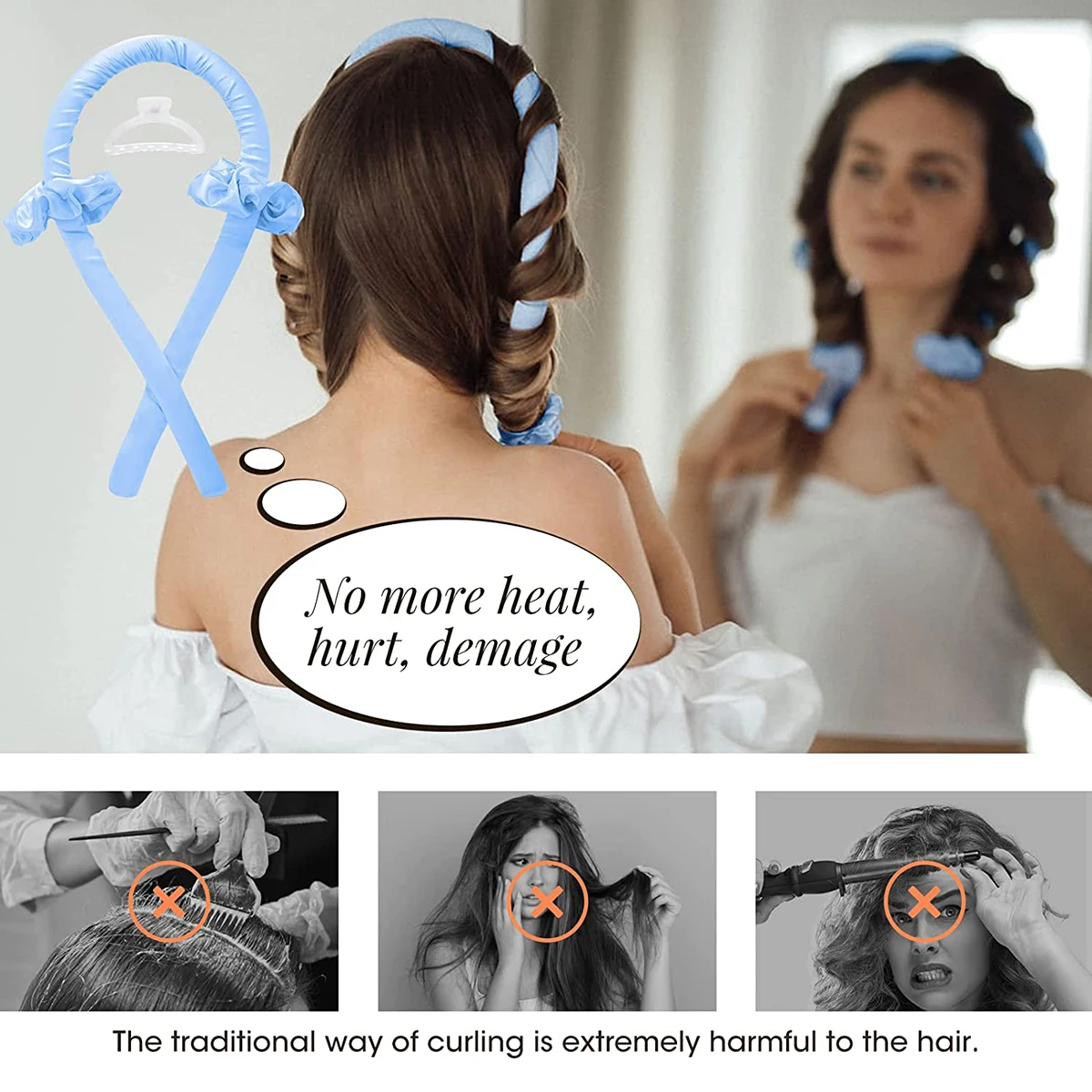 Hair Curling Tools Heatless Curler Hair Curling Iron Headband Lazy Silk Wand Make Curly Hair Styling