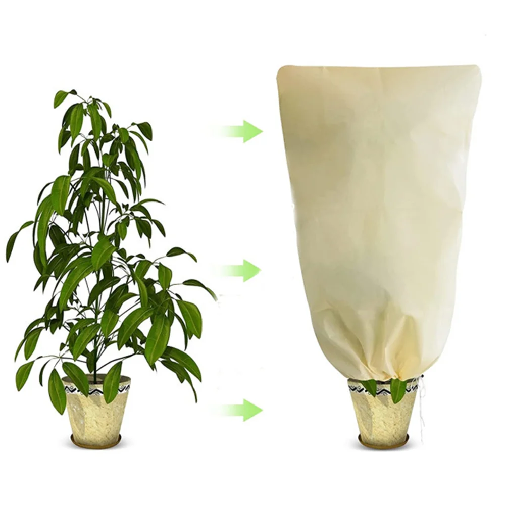 

Нетканое покрытие для растений, садовый чехол на шнурке для защиты зимних растений, на молнии