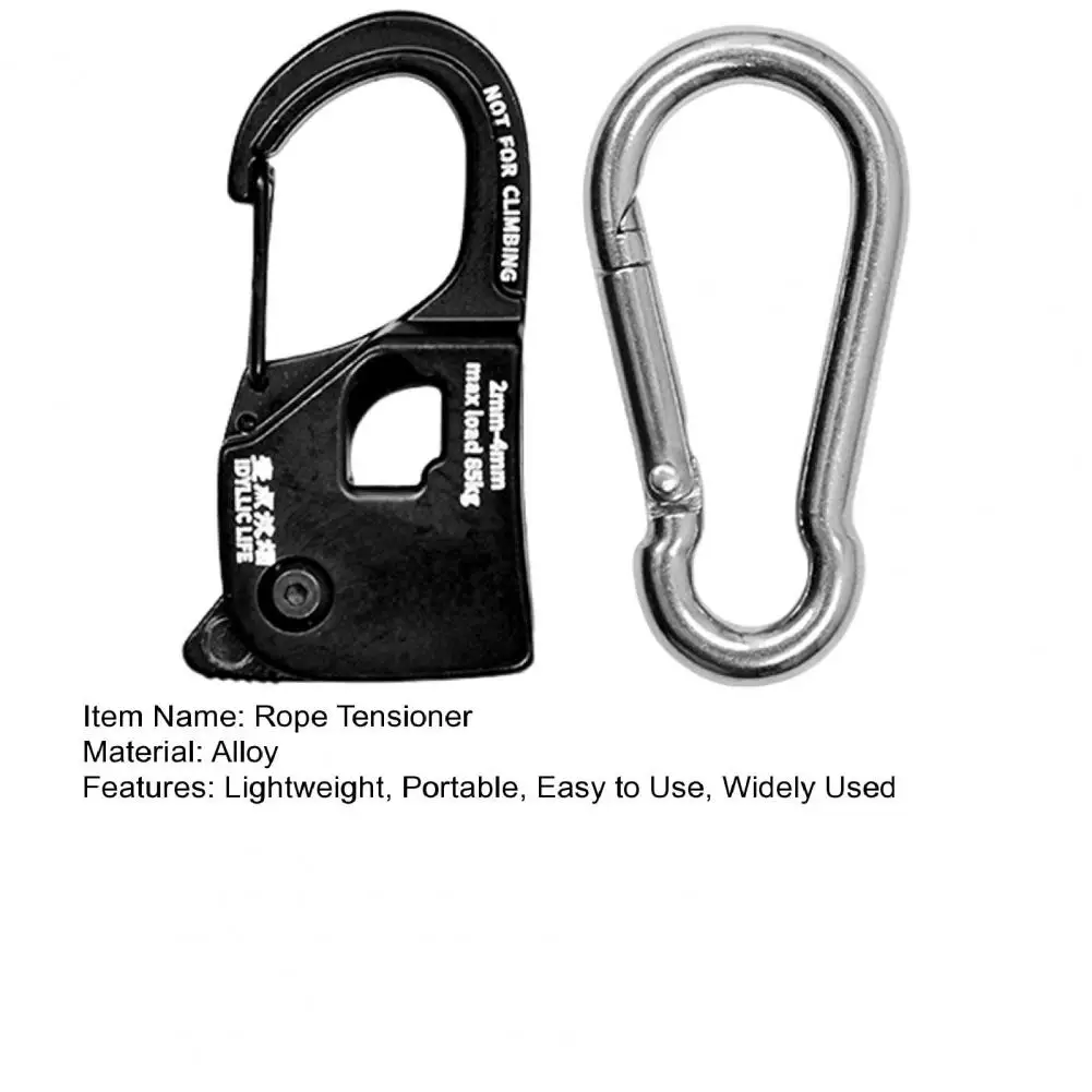Camping Tent Accessories Rope Tensioner Camping Tent Cord Adjuster Rustproof Strong Load-bearing Lightweight Portable Quick Fix Buckle Cord Tensioner