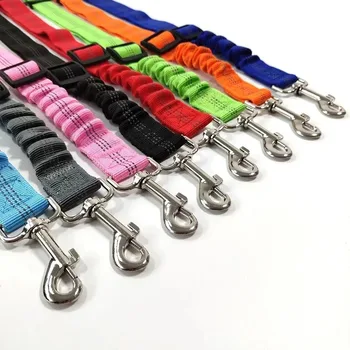 Reflective Dog Seat Belt - Adjustable and Durable Nylon Harness with Bungee Fabric Belt for Safe and Secure Car Travel 2