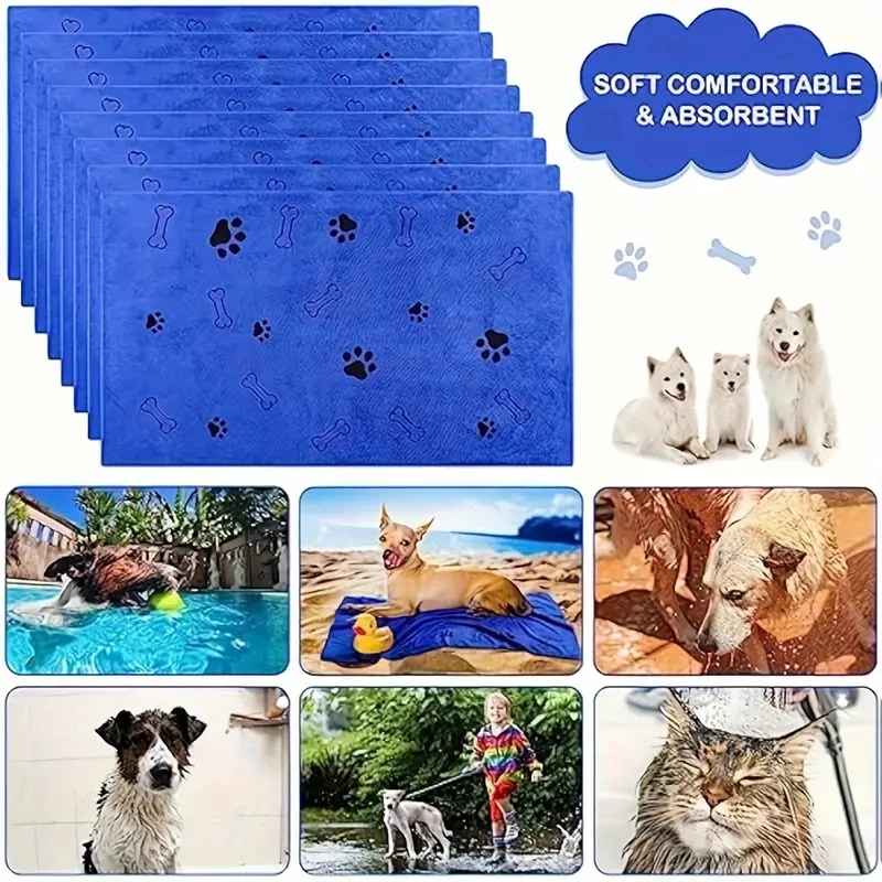 2pcs Quick-Dry Microfiber Dog Towels 5