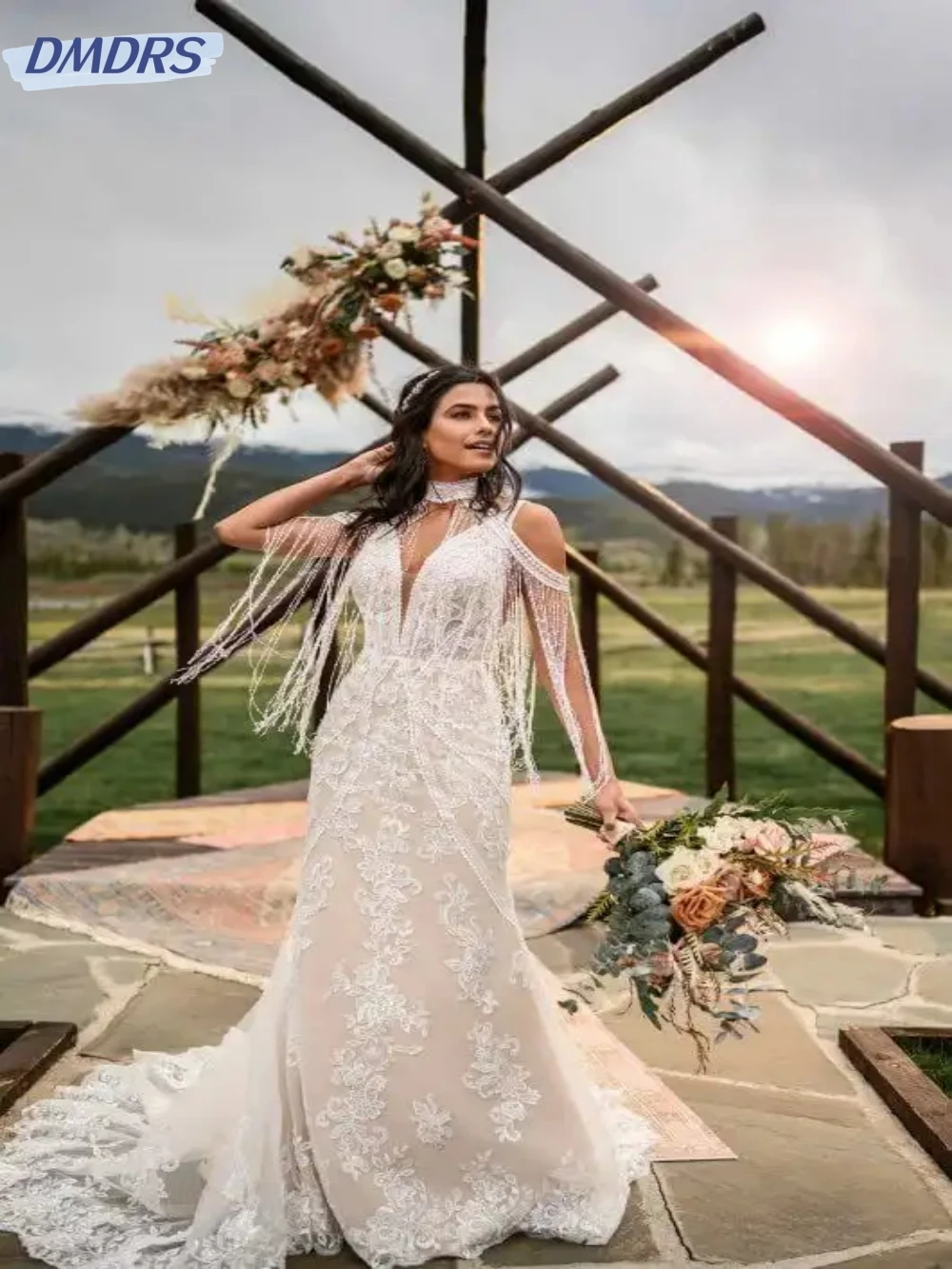 

Elegant Off The Shoulder Dress For Bride Classic Lace Appliques Bridal Gown Simple Straight Long Wedding Dress Robe De Mariée