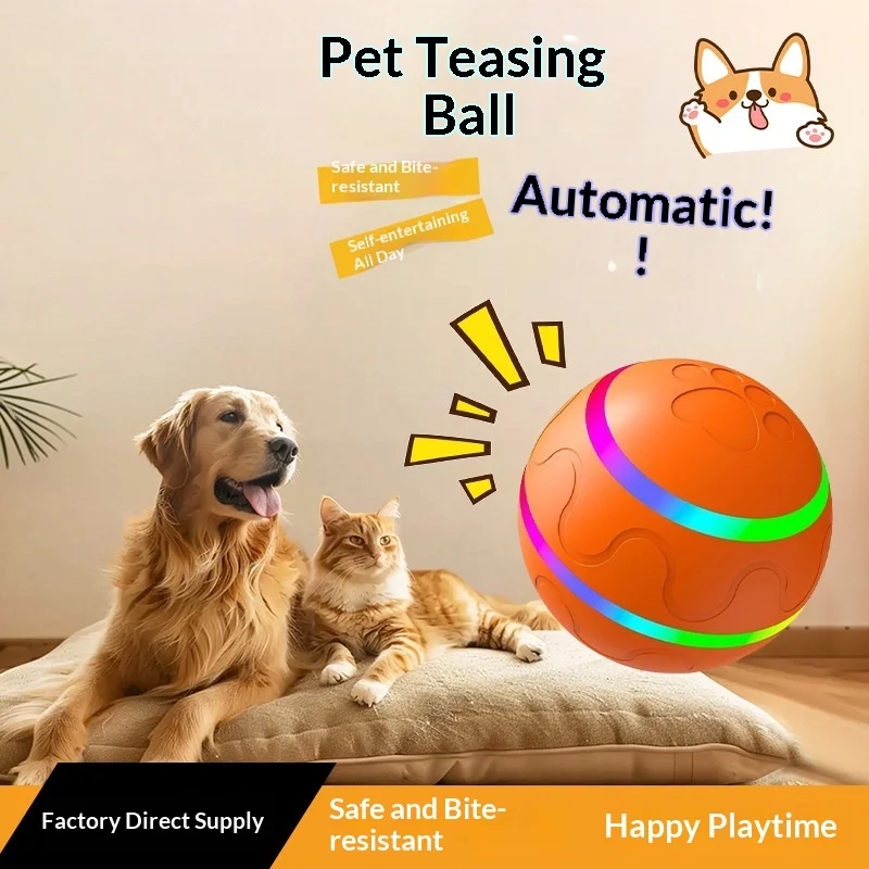 Small Size Luxury Automatic Rolling Ball Cat Toy With Silicone Tunnel Smart Interactive Pet Toy For Cats And Dogs_voghion.com