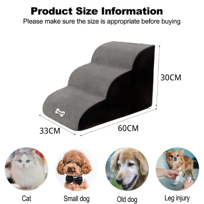 Pet Supplies Small Dog Ladder Bed Outside Ramp Step Stairs 3 Steps Dog Stairs Pet Steps Small Cat House Ramp pet ramp stairs