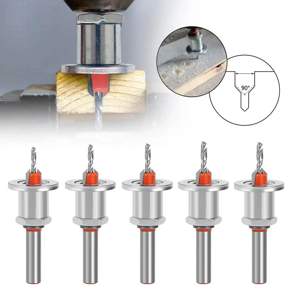 

Counterbore Drill Taper Hole Bolt Installation Woodworking Alloy Drill Depth Taper Limited Adjustable Step Drilling Tapper S1S4
