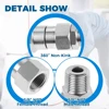 Pressure Washer Swivel 3/8 NPT and M22 14mm Male Thread Fitting Stainless Steel 360° Kink Free Gun to Hose Fitting 4500 PSI 3