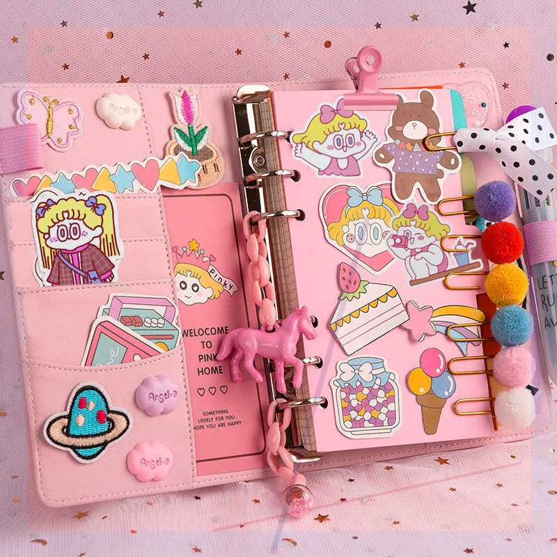 

142Pcs Kawaii PU Leather Budget Binder Cash Envelopes System Set Notebook for Money Budget Saving Bill Organizer Binder Planner