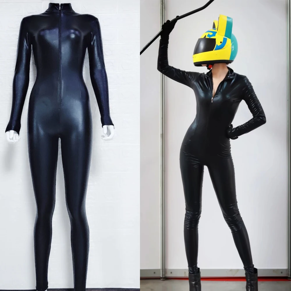 

Anime DuRaRaRa Celty Sturluson Cosplay Costumes Celty Cos Black PU Jumpsuit Racing Helmet Mask Halloween Props For Men Women