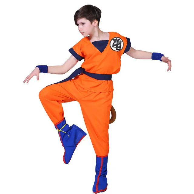 Costumes de cosplay Dragon Ball Son Goku pour enfants, vêtements imbibés,  haut, pantalon, ceinture, queue, manchette, ultraviolet, adulte, enfants,  Halloween, nouveau - AliExpress