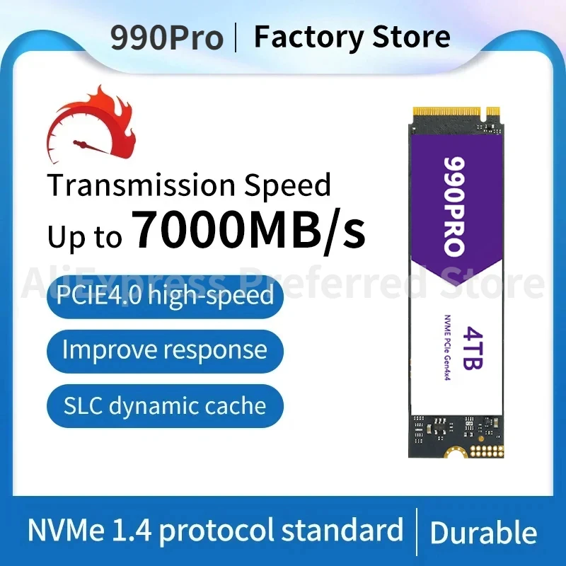 

Purple 990PRO PS5 SSD 2TB 1TB with Heatsink SSD M2 NVMe PCIe 4.0 X4 M.2 2280 Drive Internal Solid State Disk for PS5 Desktop
