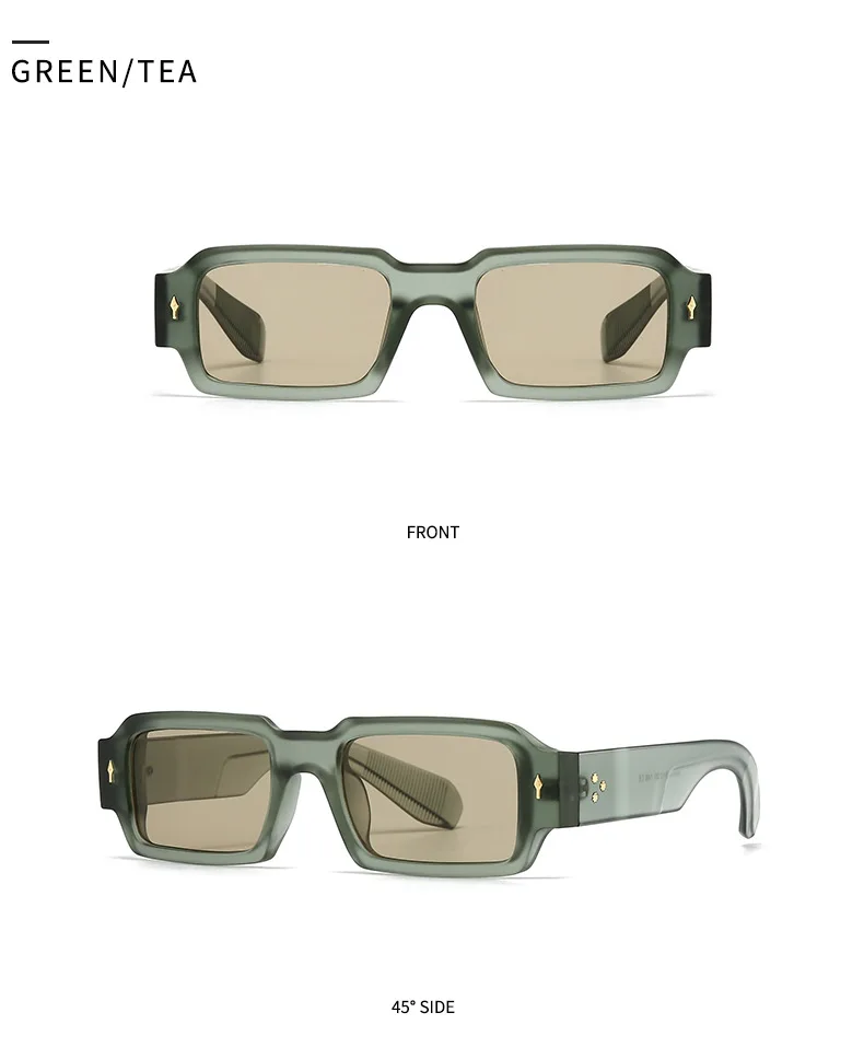 Punk Luxus Marke Designer Quadratische Klassische Niet Sonnenbrille Frauen Für Männer 2024 Trendy Sonnenbrille Vintage Beliebte Shades UV400 – Detail 8