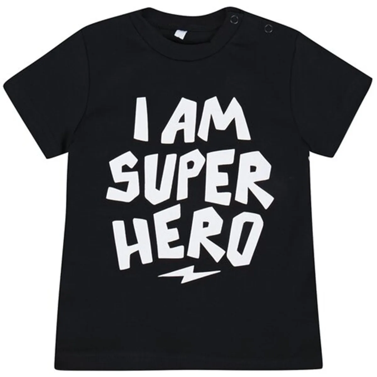 Черная детская футболка I Am Super Hero, модная летняя футболка с коротким рукавом для маленьких мальчиков и девочек