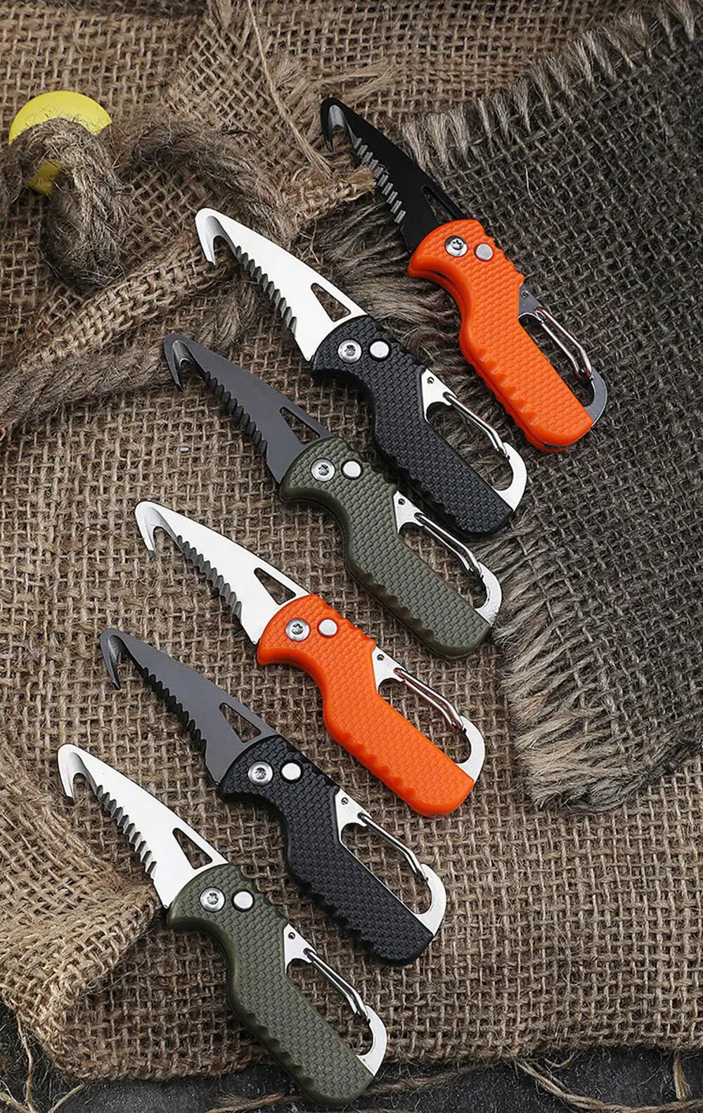 Portable Multifunctional Express Parcel Knife, Keychain, Serrated Hook,  Carry-on Unpacking, Emergency Survival Tool Box Opener