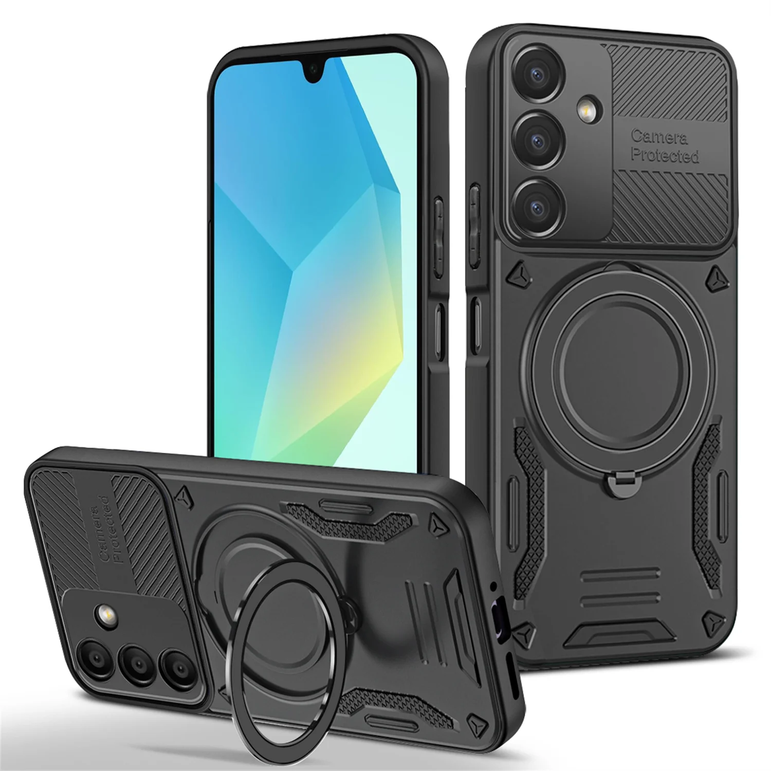 Colorful Ring Bracket Magnetic Holder Shockproof Armor Case with Magsafe Compatibility