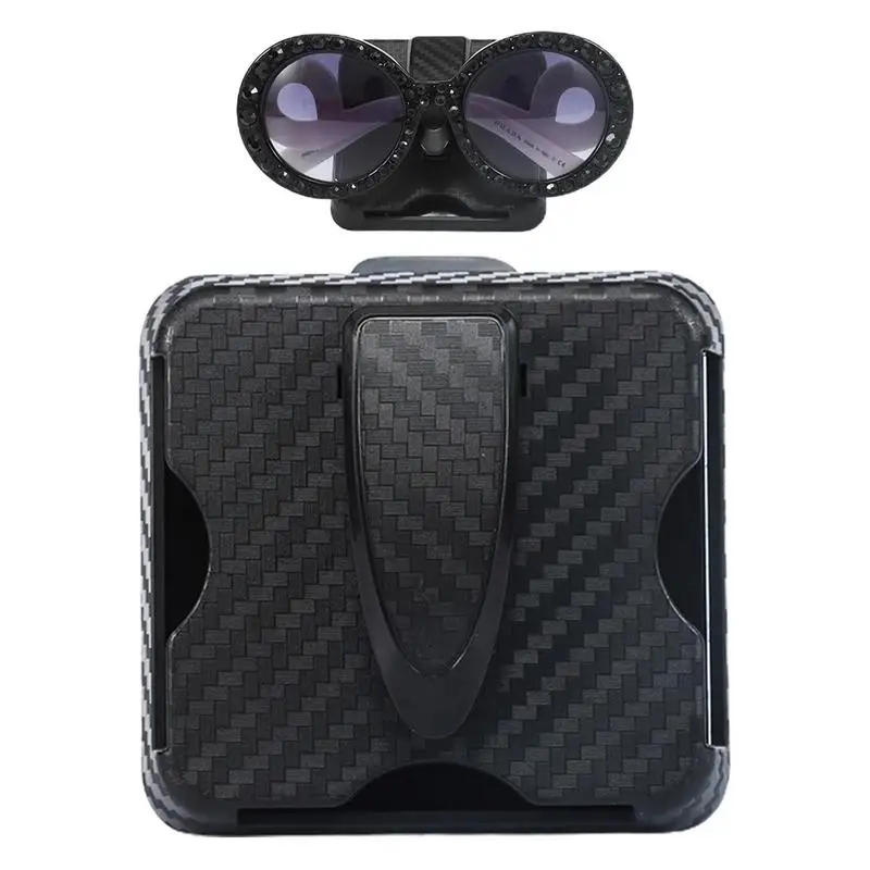 

Car Sunglass Holder 360-Degree Rotation Auto Goggles Carbon Fiber Visor Clip Vechile Eyeglasses Holder For Cars Accessories