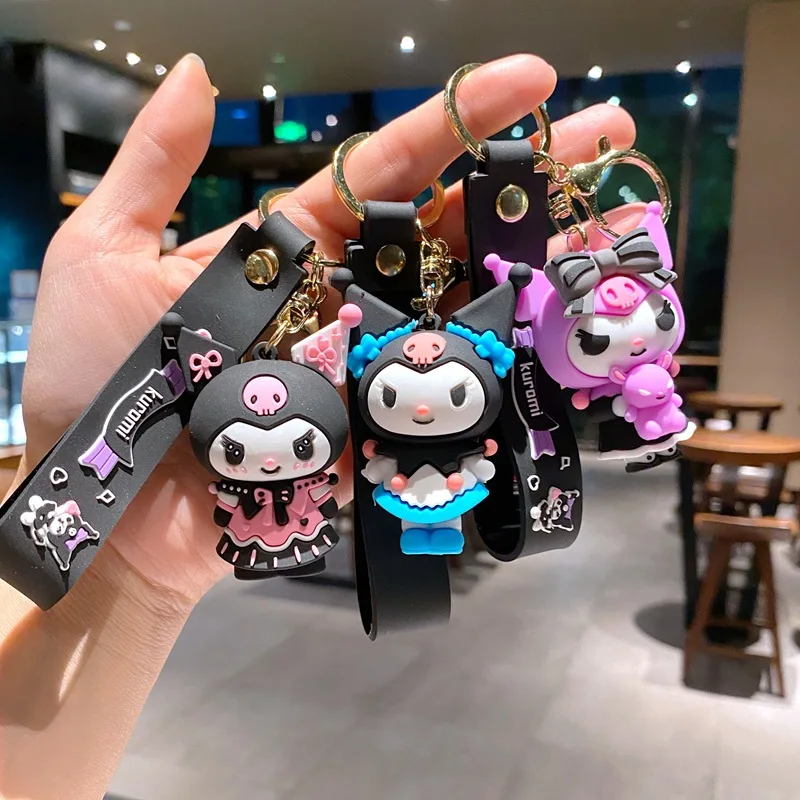 

Wholesale Sanrio Keychain Kawaii Kuromi Key Chain Cartoon Anime Cinnamoroll Bag Pendant Car Pvc Keyring Accessories for Gift