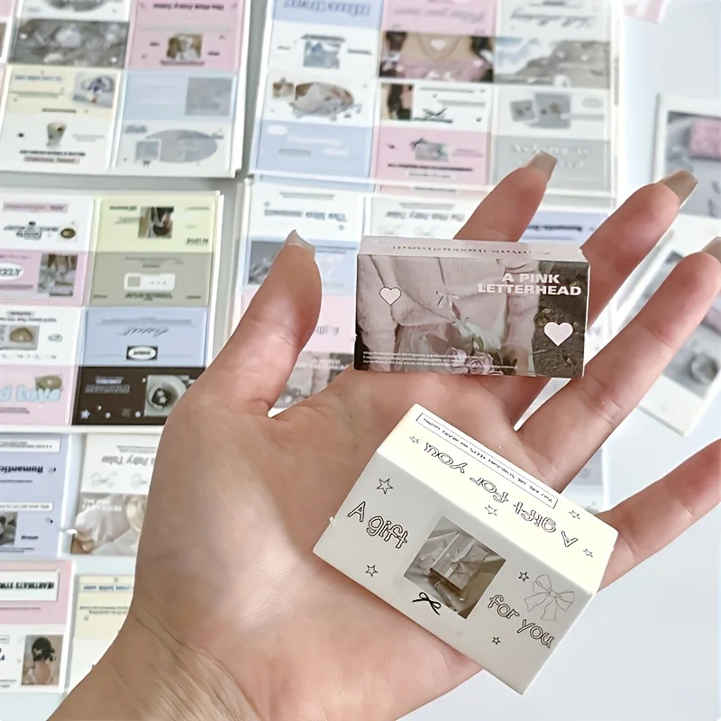 30pcs Mini Folded Cards with Crease Lines-INS Style Label Holders for Gift Packaging, 5 Sheets of Creative Paper Accessories