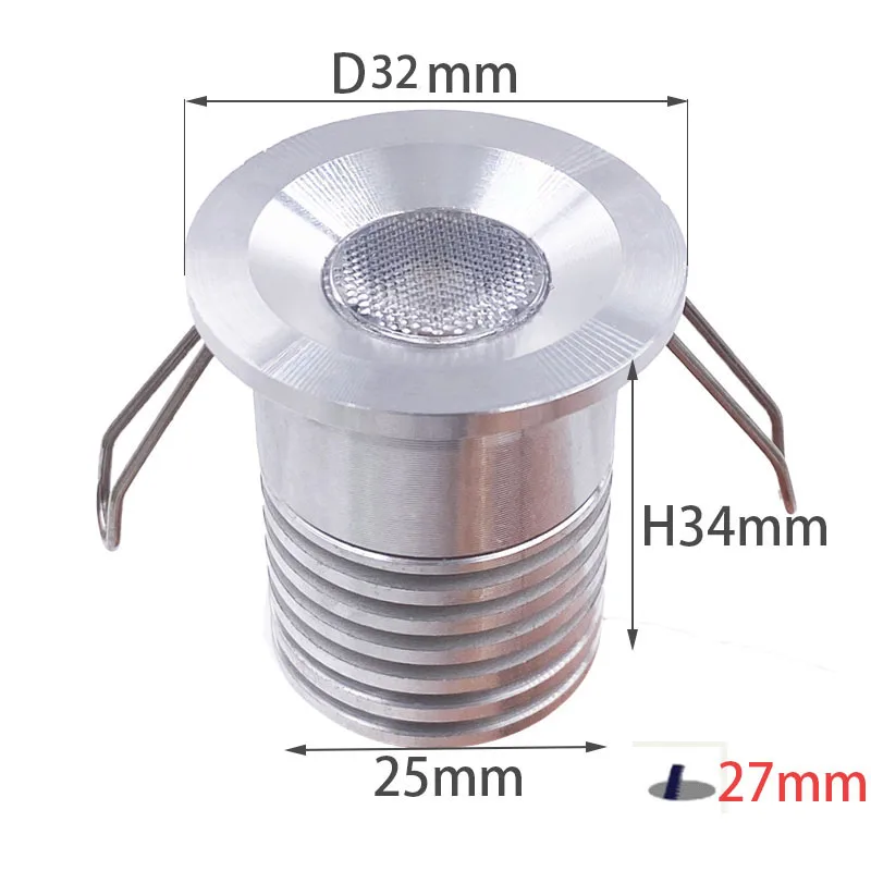 Dimmable 12V 24V 2W 3W Mini Led Spotlight Outdoor Light Waterproof IP65 Home Hotel Sauna Waterproof Light Embedded Cutting 27mm 2