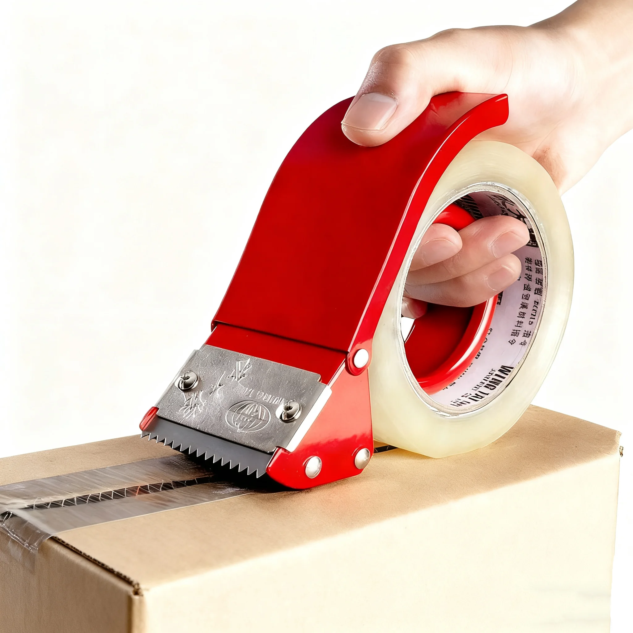 Heavy Duty Handheld Packaging Tape Dispenser with Metal Structure for Efficient Box Sealing