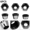 6Pcs Router Bit Collet Chuck Set 6/6.35/8mm Trimmer Collet Chuck Heads Carbon Steel Collet Chuck Adapter for Drills Engraving 1