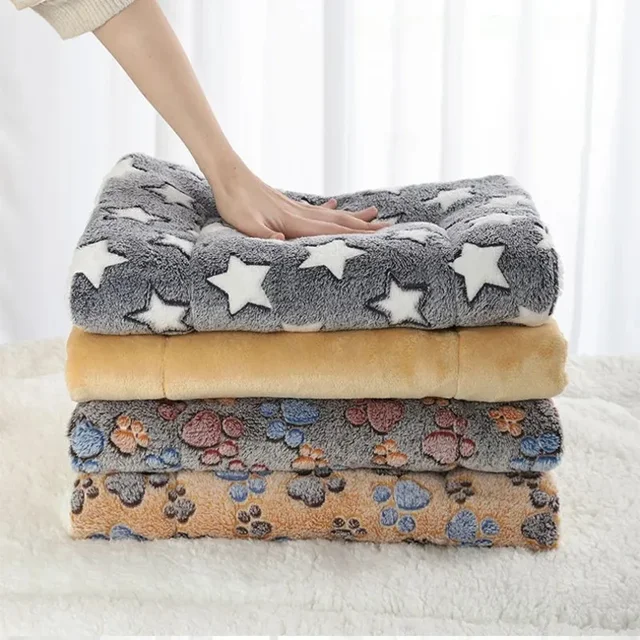 Flannel Pet Sleeping Mat Dog Bed Cat Litter Puppy Bed Dog Sofa Lovely Mattress Cushion for Small Large Dog Blanket Pet Supplies 3