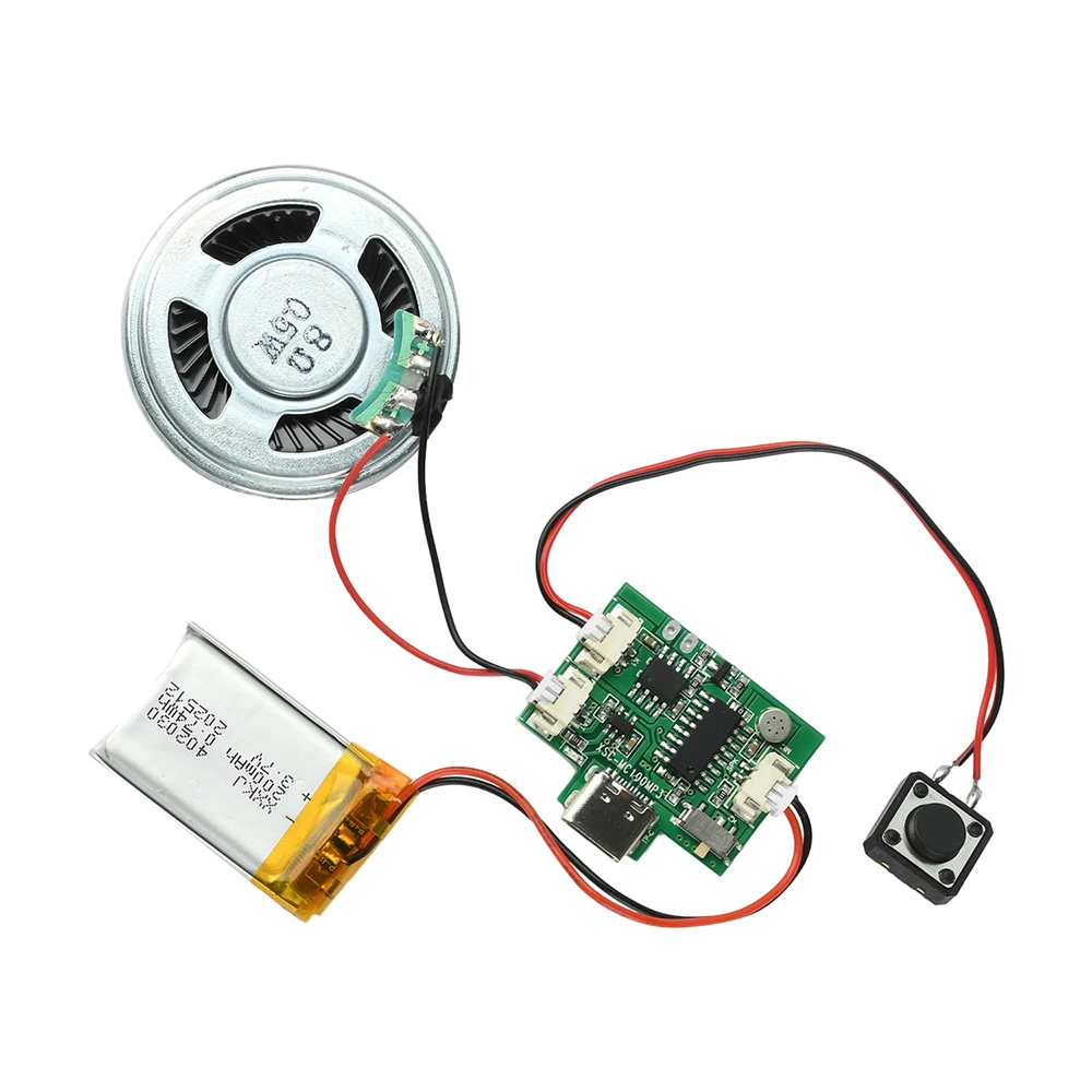 Handgefertigtes DIY-Audio-Aufnahmemodul mit Typ-C-Anschluss, 8M Kapazität, MP3-kompatibel, Ein-Tasten-Aufnahme & Wiedergabe für Grußkarten – Detail 1
