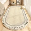 Retro Style Bedroom Decoration Plush Carpet Oval Bedside Rug Fluffy Soft Carpets for Living Room Home Washable Thicken Floor Mat 1