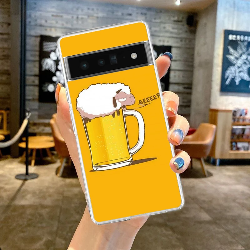 Bier Alkohol Blase Handy hülle für Google Pixel 8 7 6 5 4 4xl stoß festes Silikon 7a 6a 5a 4a 3a 3axl pro 5g transparente Hülle – Detail 7