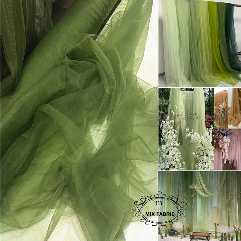 Versatile Green Soft Tulle Fabric for Elegant Decorations & Apparel