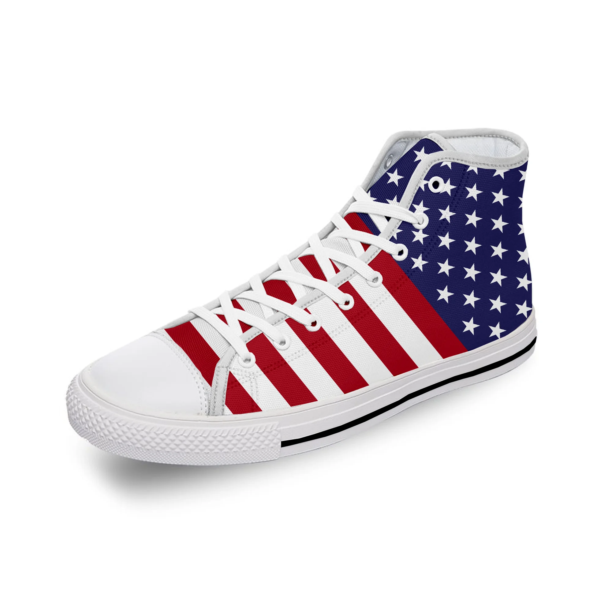 цена USA FLAG I LOVE AMERICA Patriot Casual Cloth Shoes High Top Lightweight Breathable Print Men Women Sneakers Sports shoe