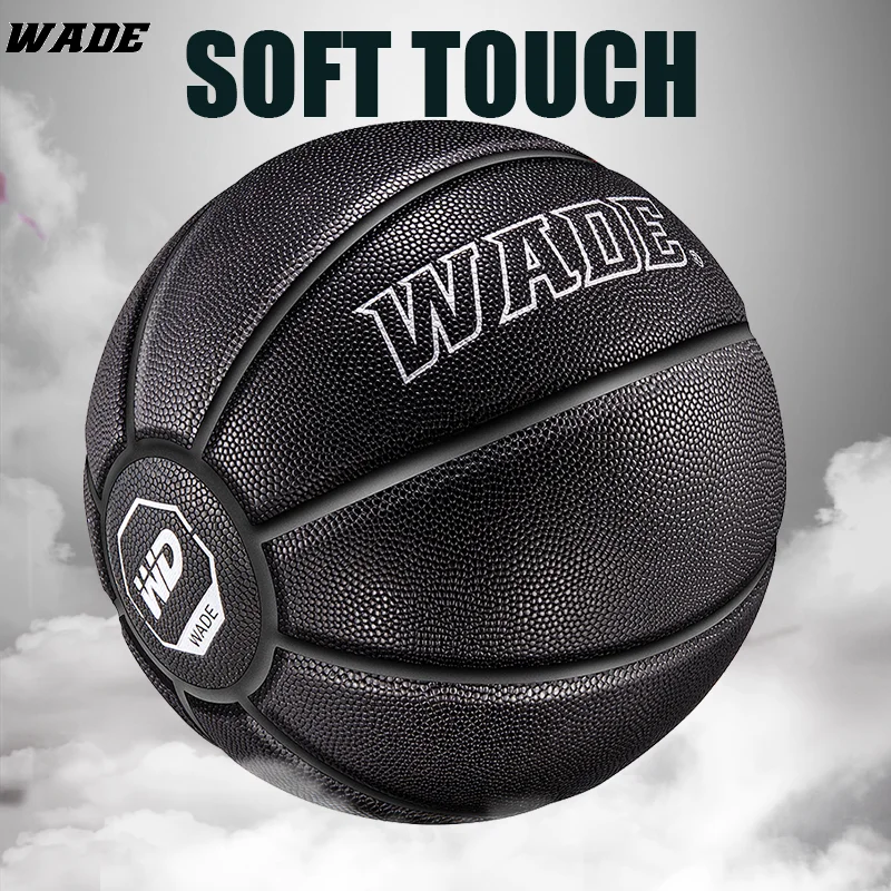 WADE 7# Original Soft PU Leather for Indoor/outdoor High Elasticity Adult Basketball Ball Black Classic Ball basketball balls