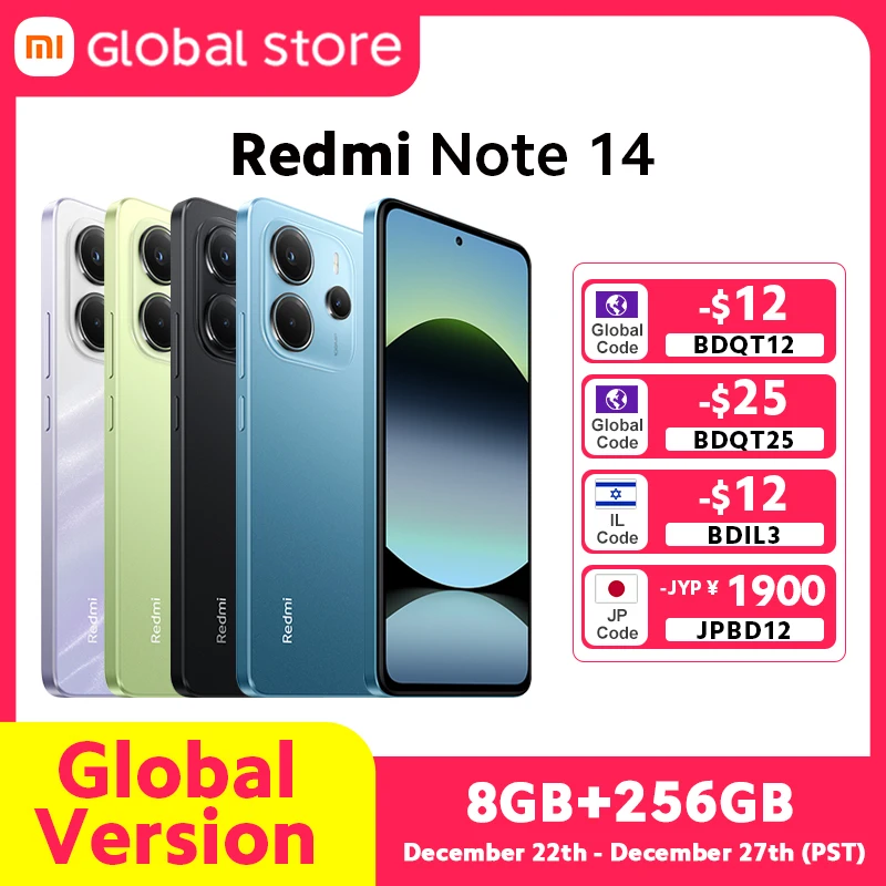 新しいグローバルバージョン Xiaomi Redmi Note 14 スマートフォン