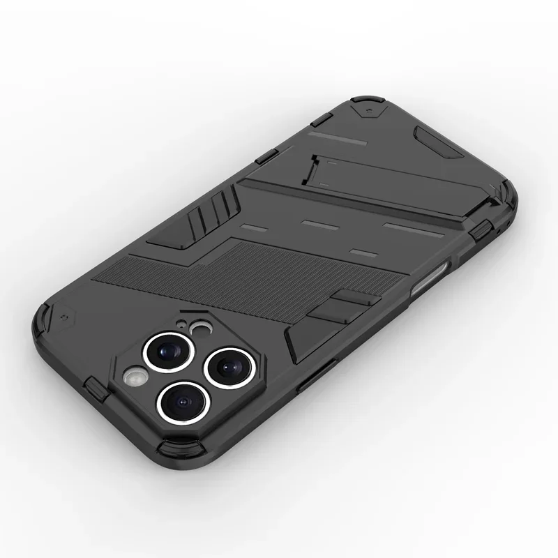 Enhanced Shockproof Armor Phone Case with Holder and Hard Bumper Cover