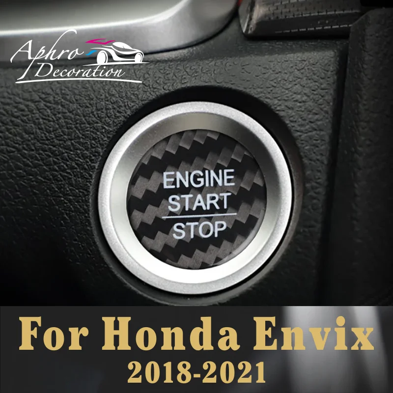 For Honda Envix Car Engine Start Stop Button Cover Real Carbon Fiber Sticker 2018 2019 2020 2021 for mazda atenza car engine start stop button cover real carbon fiber sticker 2014 2015 2016 2017 2018 2019