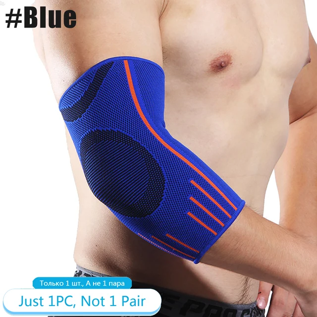 Tcare 1 PC Elbow Brace Compression Support Sleeve for Tendonitis Tennis Golfers Elbow Treatment Arthritis Workouts Weightlifting Blue - 1 Piece