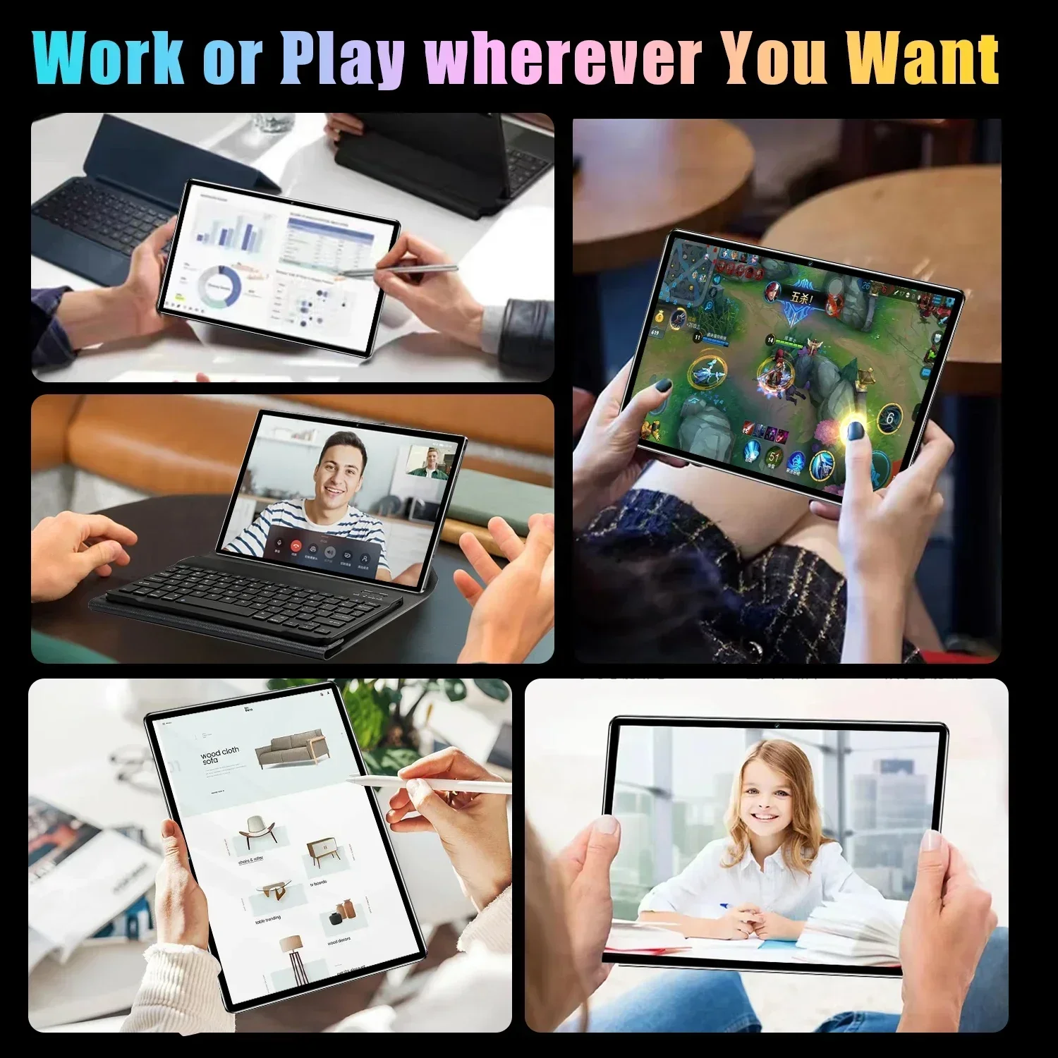 2024 Global Original Pad 6 Pro Tablet Android Snapdragon 888 0cta Core Android 13 16GB 1TB 11 Inch HD Screen 5G Wif Tablet PC