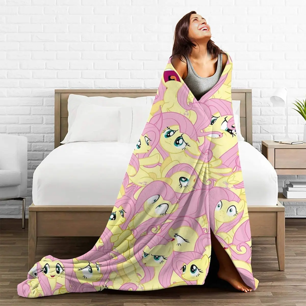 Fluttershy Mess Blanket Flannel Portable Sofa Throw Blankets For Home Bedroom Office Throws Bedspread Quilt 5