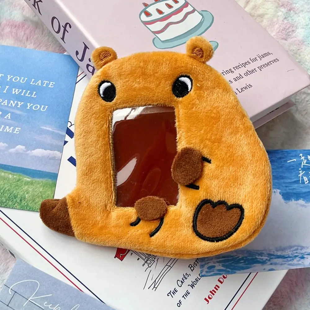 Bag Pendant Capybara Plush Photocard Holder Soft INS Cartoon Photocard Cover Korean Style Animal Bus Card Holder Girl/Lady