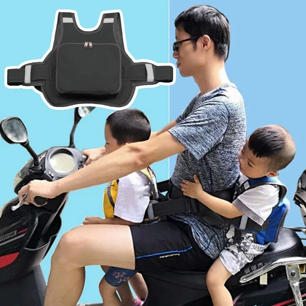조정 가능한 스트랩 오토바이 안전 벨트 반사 스트립 보관 가방 어린이 안전 시트 하네스 옥스포드 천 보호