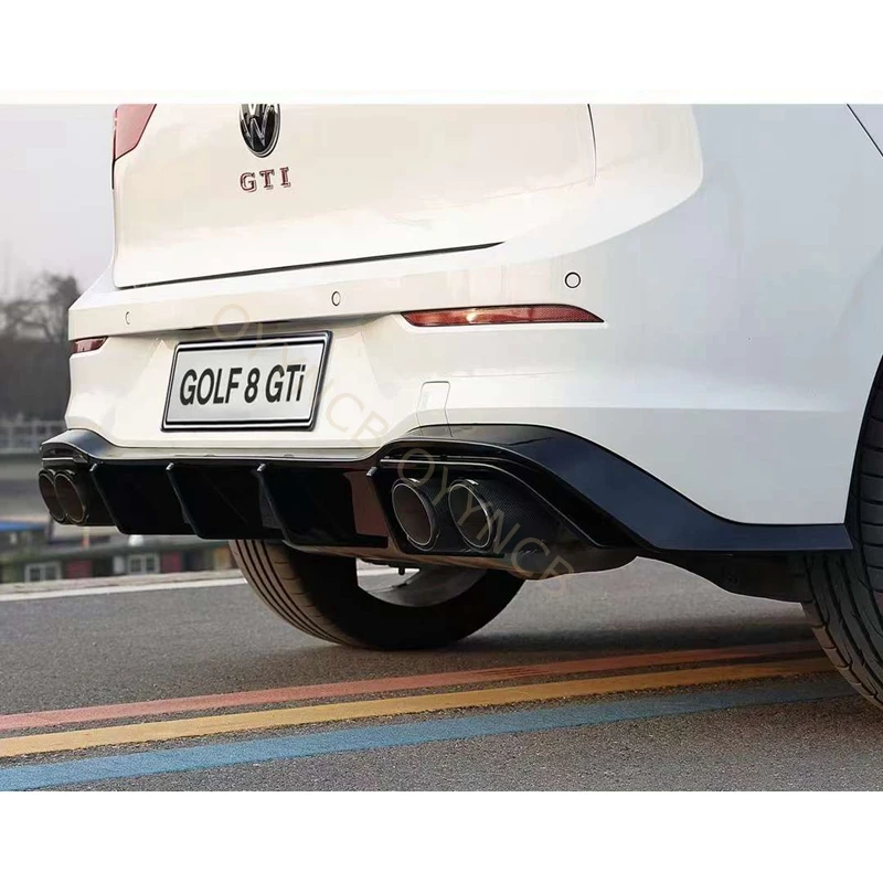 

For Volkswagen Golf 8 GTI Max High Quality ABS Material Black/Carbon Fiber Look Car Rear Bumper Spoiler Diffuser Rear Lip