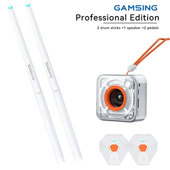 GAMING 전기 에어 드럼 세트 VS 에어로밴드 포켓 드럼 2 플러스 에어 드럼 스틱, 드럼스틱이 있는 에어 드럼, 페달, 블루투스, 8 사운드